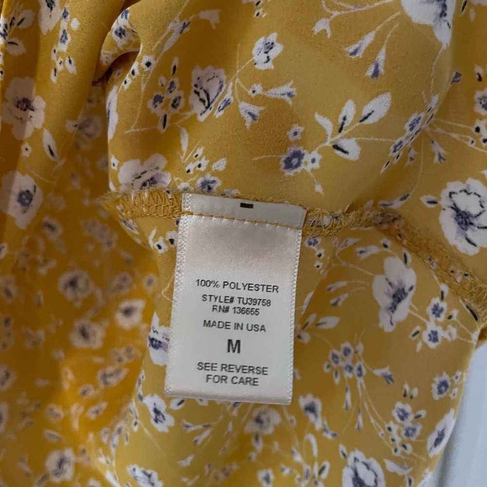 West Kei yellow floral top. Size M
